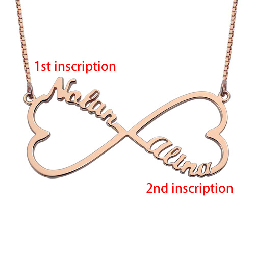 Personalized Heart Necklace Rose Gold Plated