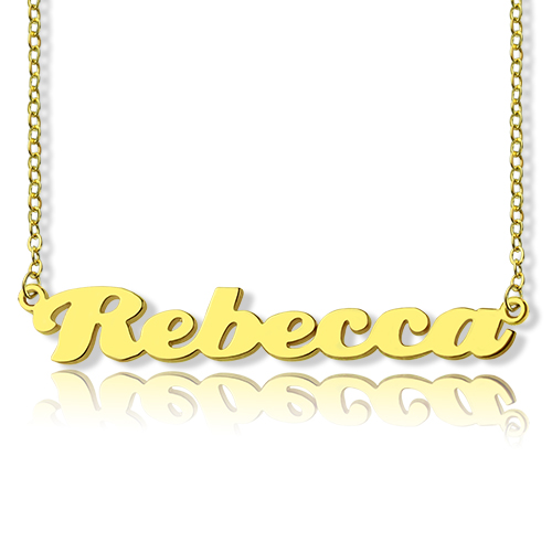 Personalized Gold Plated Silver Necklace