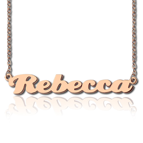 Personalized Rose Gold Nameplate Necklace