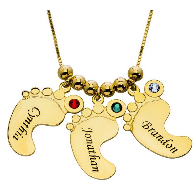Mother Pendant Baby Feet Necklace