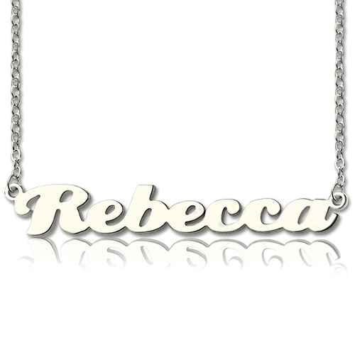 Sterling Silver Name Necklace Silver