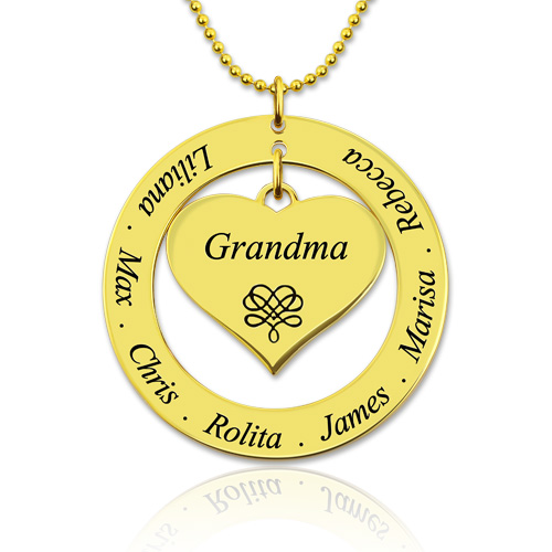 Mother/Grandma Heart Necklace