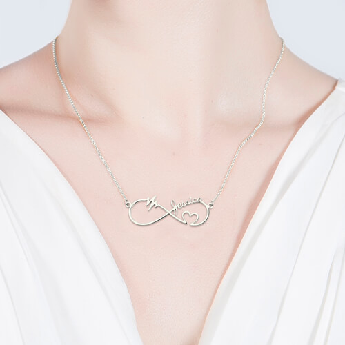 Infinity Heartbeat Necklace Sterling Silver