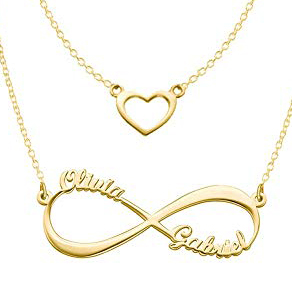 Heart Infinity Necklaces Set For Her Gold Plated