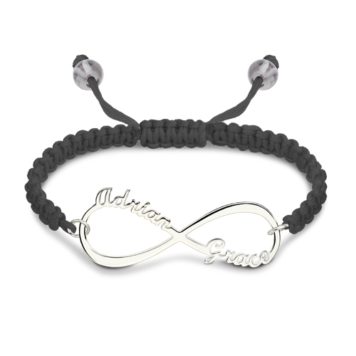 Personalized Infinity Two Names Cord Bracelet