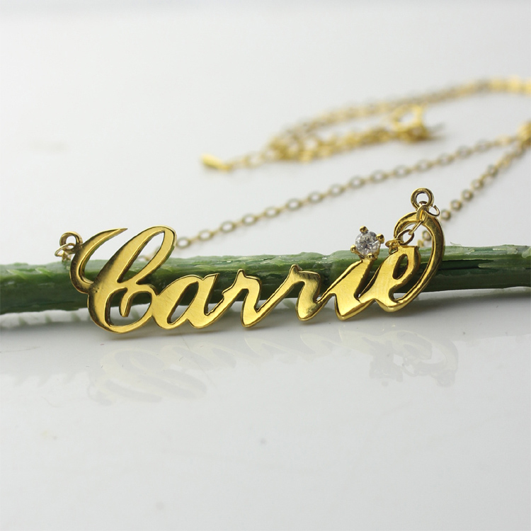 Carrie Necklace with Birthstone - 18K Gold Plated