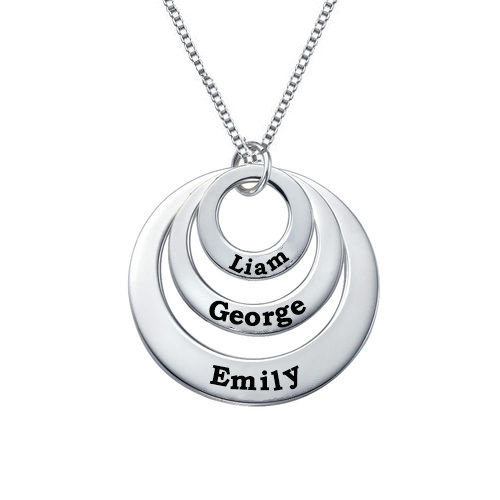 Engravable Classic Discs Necklace in Silver6841111